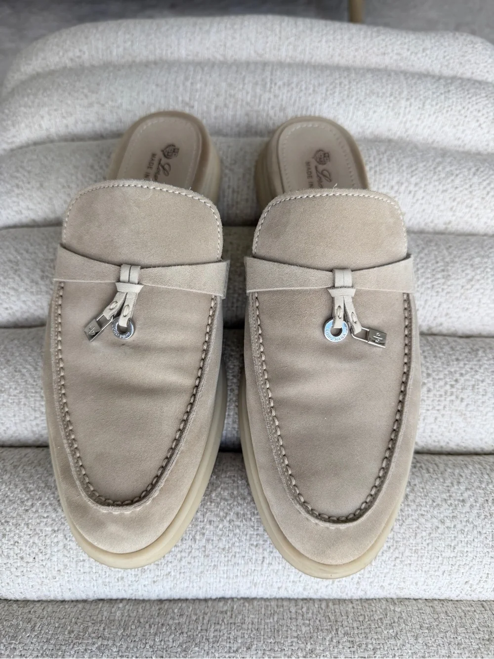 Loro Piana Charms Walk Babouche Suede Loafers - Picture 4 of 6